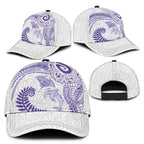 Aotearoa Maori Sea Animals Tribal Classic Cap Manta Ray and Shark Moko Pattern Purple Color