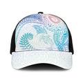 Aotearoa Maori Sea Animals Tribal Baseball Net Cap Manta Ray and Shark Moko Pattern Sweet Pastel