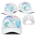Aotearoa Maori Sea Animals Tribal Baseball Net Cap Manta Ray and Shark Moko Pattern Sweet Pastel