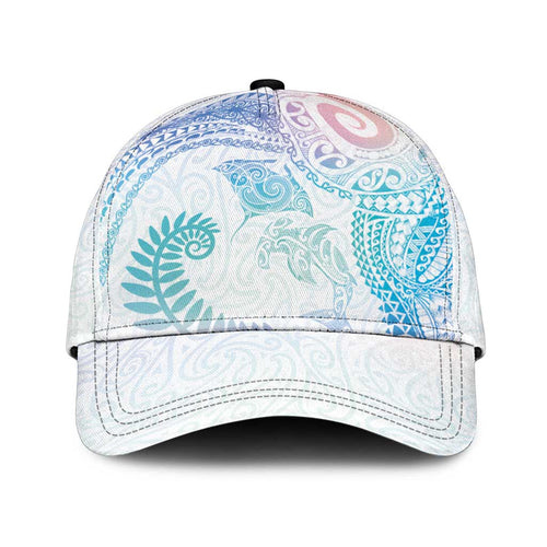 Aotearoa Maori Sea Animals Tribal Classic Cap Manta Ray and Shark Moko Pattern Sweet Pastel