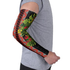 Maori Tukutuku Arm Sleeves with Ferns Pohutukawa and Kowhai Tribal Moko Patterns