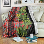 Maori Tukutuku Blanket with Ferns Pohutukawa and Kowhai Tribal Moko Patterns