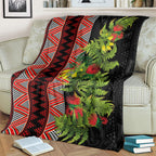 Maori Tukutuku Blanket with Ferns Pohutukawa and Kowhai Tribal Moko Patterns
