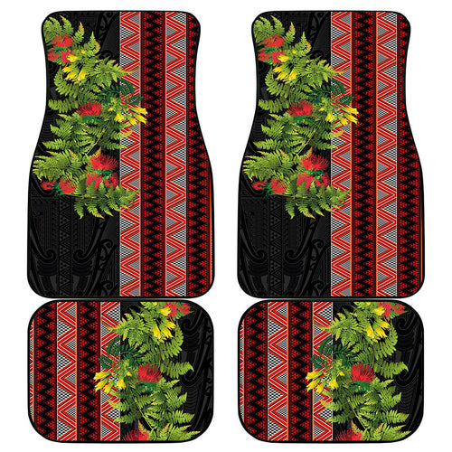 Maori Tukutuku Car Mats with Ferns Pohutukawa and Kowhai Tribal Moko Patterns