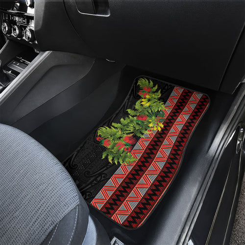 Maori Tukutuku Car Mats with Ferns Pohutukawa and Kowhai Tribal Moko Patterns