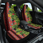 Maori Tukutuku Car Seat Cover with Ferns Pohutukawa and Kowhai Tribal Moko Patterns