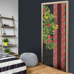 Maori Tukutuku Door Cover with Ferns Pohutukawa and Kowhai Tribal Moko Patterns