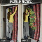 Maori Tukutuku Door Cover with Ferns Pohutukawa and Kowhai Tribal Moko Patterns