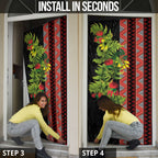 Maori Tukutuku Door Cover with Ferns Pohutukawa and Kowhai Tribal Moko Patterns