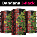 Maori Tukutuku Neck Gaiter with Ferns Pohutukawa and Kowhai Tribal Moko Patterns