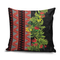 Maori Tukutuku Pillow Cover with Ferns Pohutukawa and Kowhai Tribal Moko Patterns