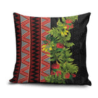 Maori Tukutuku Pillow Cover with Ferns Pohutukawa and Kowhai Tribal Moko Patterns