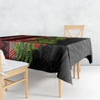 Maori Tukutuku Tablecloth with Ferns Pohutukawa and Kowhai Tribal Moko Patterns