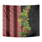 Maori Tukutuku Tapestry with Ferns Pohutukawa and Kowhai Tribal Moko Patterns