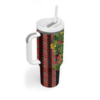 Maori Tukutuku Tumbler With Handle with Ferns Pohutukawa and Kowhai Tribal Moko Patterns