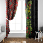 Maori Tukutuku Window Curtain with Ferns Pohutukawa and Kowhai Tribal Moko Patterns