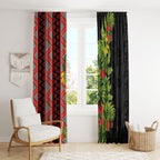 Maori Tukutuku Window Curtain with Ferns Pohutukawa and Kowhai Tribal Moko Patterns