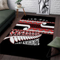 New Zealand Christmas Area Rug Funny Santa Claus Haka Dance with Tukutuku