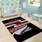 New Zealand Christmas Area Rug Funny Santa Claus Haka Dance with Tukutuku