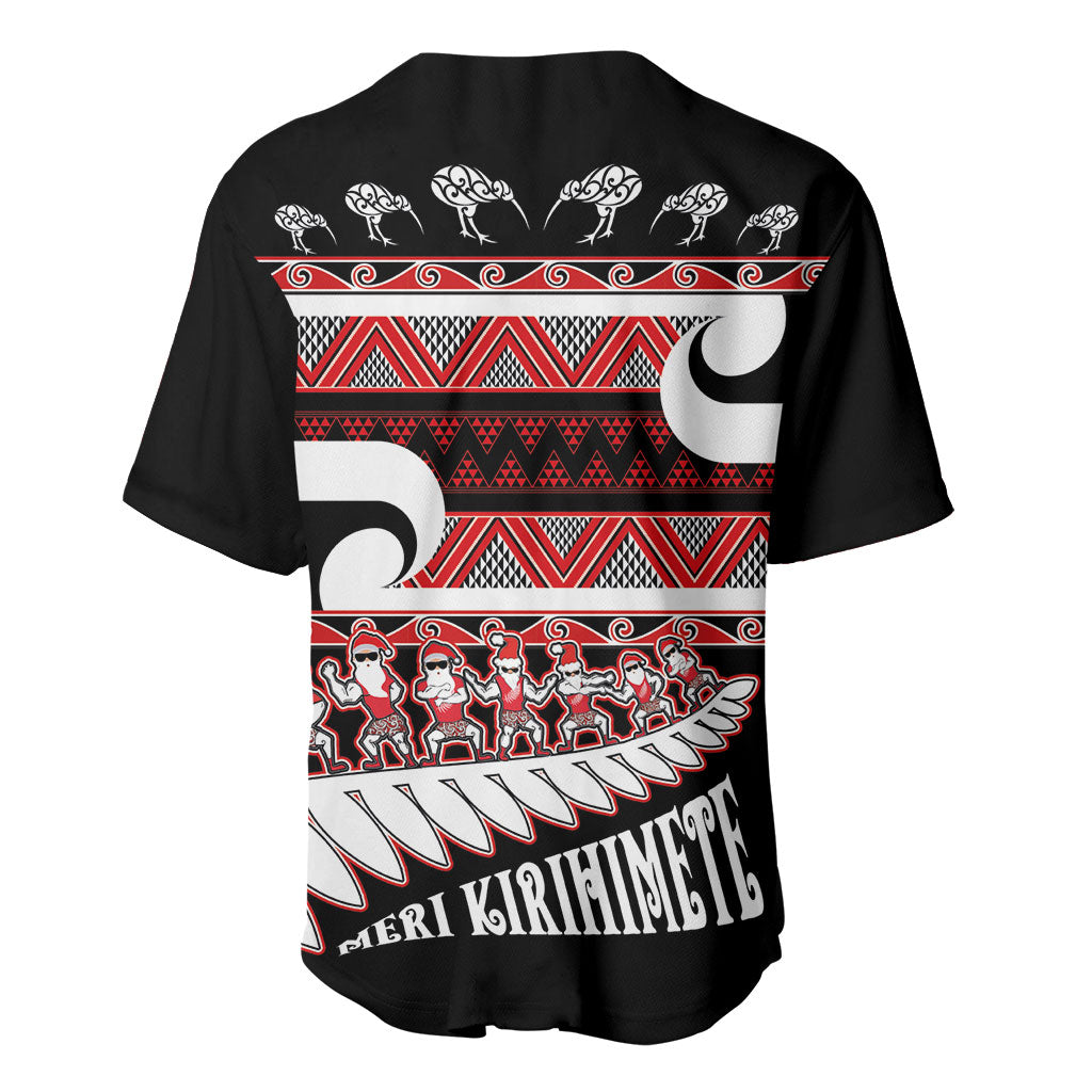 New Zealand Christmas Baseball Jersey Funny Santa Claus Haka Dance with Tukutuku