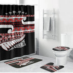 New Zealand Christmas Bathroom Set Funny Santa Claus Haka Dance with Tukutuku