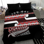 New Zealand Christmas Bedding Set Funny Santa Claus Haka Dance with Tukutuku