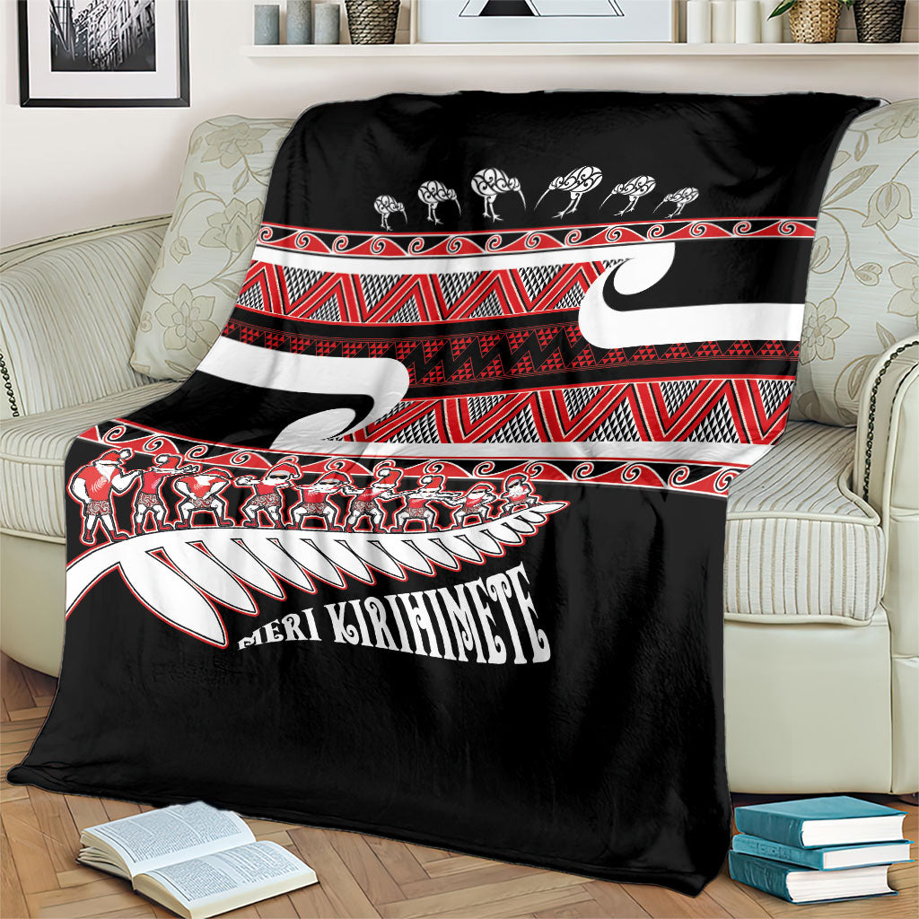 New Zealand Christmas Blanket Funny Santa Claus Haka Dance with Tukutuku