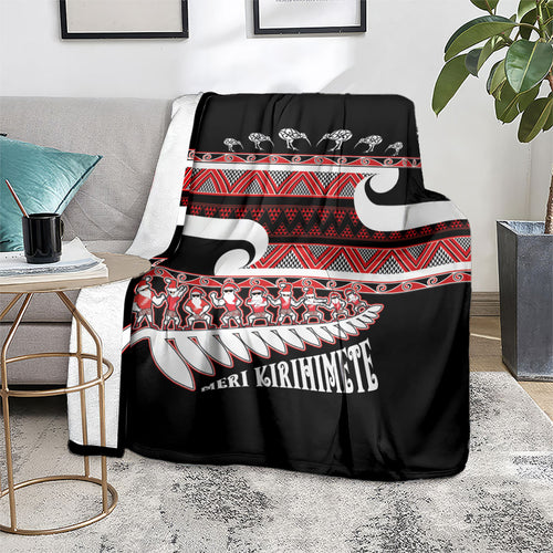New Zealand Christmas Blanket Funny Santa Claus Haka Dance with Tukutuku