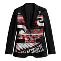 New Zealand Christmas Blazer Funny Santa Claus Haka Dance with Tukutuku