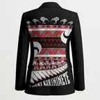 New Zealand Christmas Blazer Funny Santa Claus Haka Dance with Tukutuku
