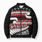 New Zealand Christmas Bomber Puffer Jacket Funny Santa Claus Haka Dance with Tukutuku