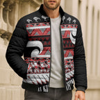 New Zealand Christmas Bomber Puffer Jacket Funny Santa Claus Haka Dance with Tukutuku