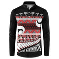 New Zealand Christmas Button Sweatshirt Funny Santa Claus Haka Dance with Tukutuku