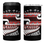 New Zealand Christmas 4 in 1 Can Cooler Tumbler Funny Santa Claus Haka Dance with Tukutuku