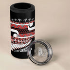 New Zealand Christmas 4 in 1 Can Cooler Tumbler Funny Santa Claus Haka Dance with Tukutuku