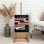 New Zealand Christmas Canvas Wall Art Funny Santa Claus Haka Dance with Tukutuku