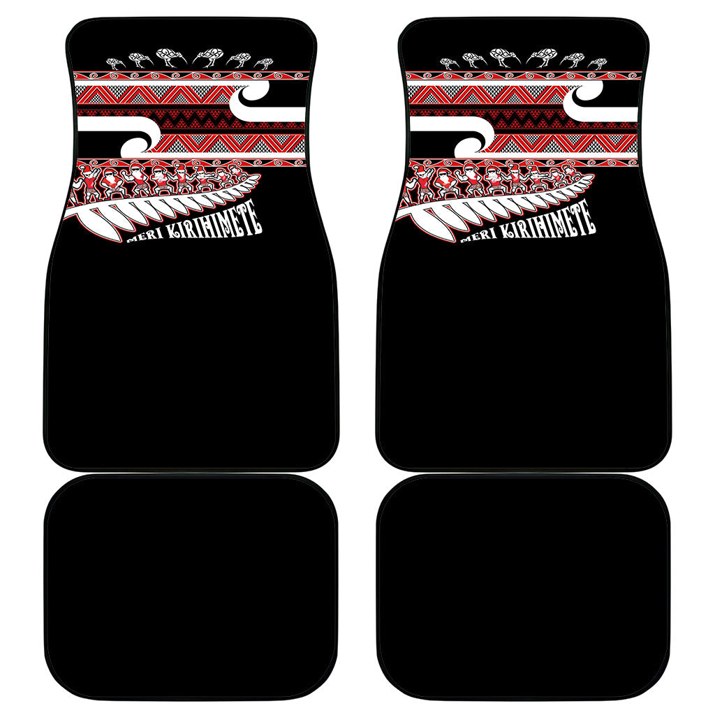 New Zealand Christmas Car Mats Funny Santa Claus Haka Dance with Tukutuku