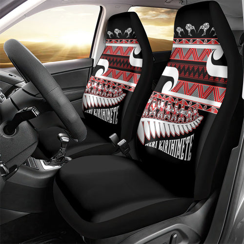 New Zealand Christmas Car Seat Cover Funny Santa Claus Haka Dance with Tukutuku
