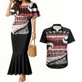 New Zealand Christmas Couples Matching Mermaid Dress and Hawaiian Shirt Funny Santa Claus Haka Dance with Tukutuku