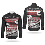 New Zealand Christmas Couples Matching Mermaid Dress and Long Sleeve Button Shirt Funny Santa Claus Haka Dance with Tukutuku