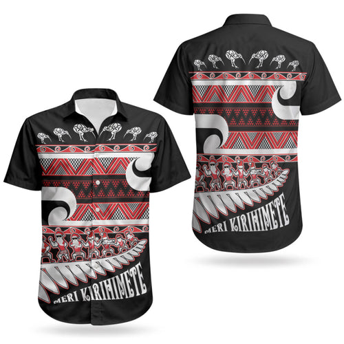 New Zealand Christmas Couples Matching Off Shoulder Maxi Dress and Hawaiian Shirt Funny Santa Claus Haka Dance with Tukutuku