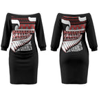 New Zealand Christmas Couples Matching Off The Shoulder Long Sleeve Dress and Hawaiian Shirt Funny Santa Claus Haka Dance with Tukutuku