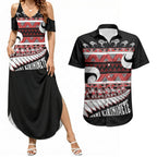 New Zealand Christmas Couples Matching Summer Maxi Dress and Hawaiian Shirt Funny Santa Claus Haka Dance with Tukutuku