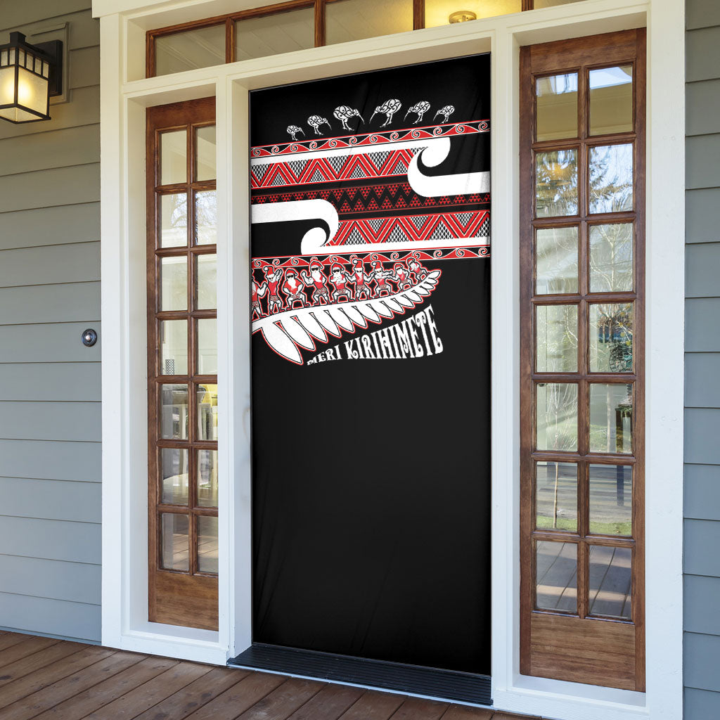 New Zealand Christmas Door Cover Funny Santa Claus Haka Dance with Tukutuku