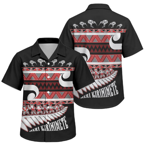New Zealand Christmas Family Matching Off Shoulder Short Dress and Hawaiian Shirt Funny Santa Claus Haka Dance with Tukutuku