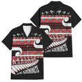 New Zealand Christmas Family Matching Puletasi and Hawaiian Shirt Funny Santa Claus Haka Dance with Tukutuku