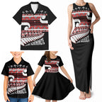 New Zealand Christmas Family Matching Tank Maxi Dress and Hawaiian Shirt Funny Santa Claus Haka Dance with Tukutuku