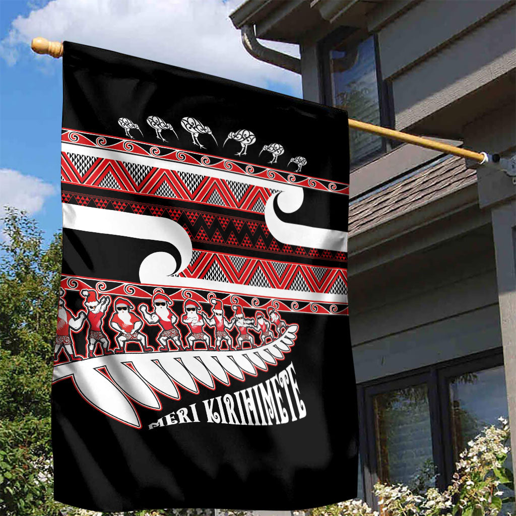 New Zealand Christmas Garden Flag Funny Santa Claus Haka Dance with Tukutuku