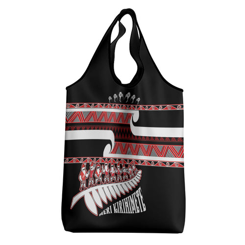 New Zealand Christmas Grocery Bag Funny Santa Claus Haka Dance with Tukutuku