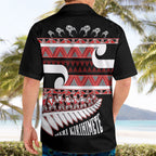 New Zealand Christmas Hawaiian Shirt Funny Santa Claus Haka Dance with Tukutuku